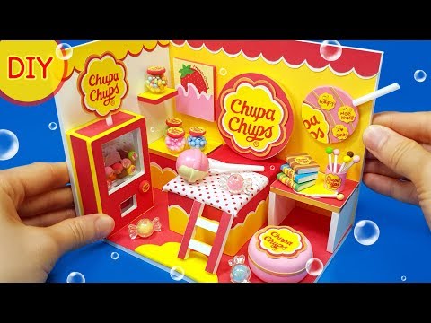 DIY Miniature Dollhouse - Chupa Chups candy room decor ! Lollipop pop!!
