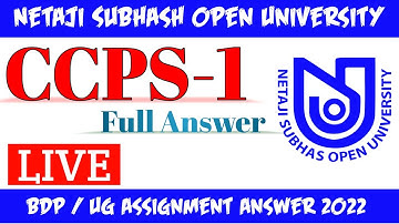 NSOU BDP CCPS-1 ASSIGNMENT ANSWER FULL 2022 // BDP CCPS1 FULL ASSIGNMENT ANSWER 2022 || NSOU