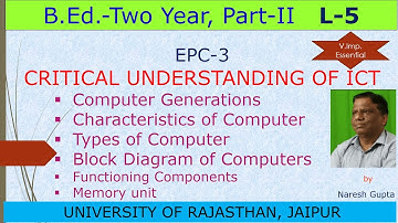 Critical Understanding of ICT | EPC-3 | B.Ed. 2nd year |  Important Topics |  L-5