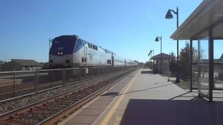 Amtrak 58 leads #335 northbound at Sturtevant, WI on 10/11/15