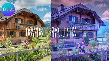 How to create a neon cyberpunk effect in Canva