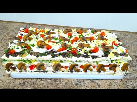 Шикарный Закусочный Торт на Праздничный Стол! Сытный и Очень Вкусный Слоеный Салат