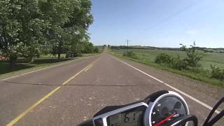 Altoona to Bloomer (Wisconsin) on a Street Triple