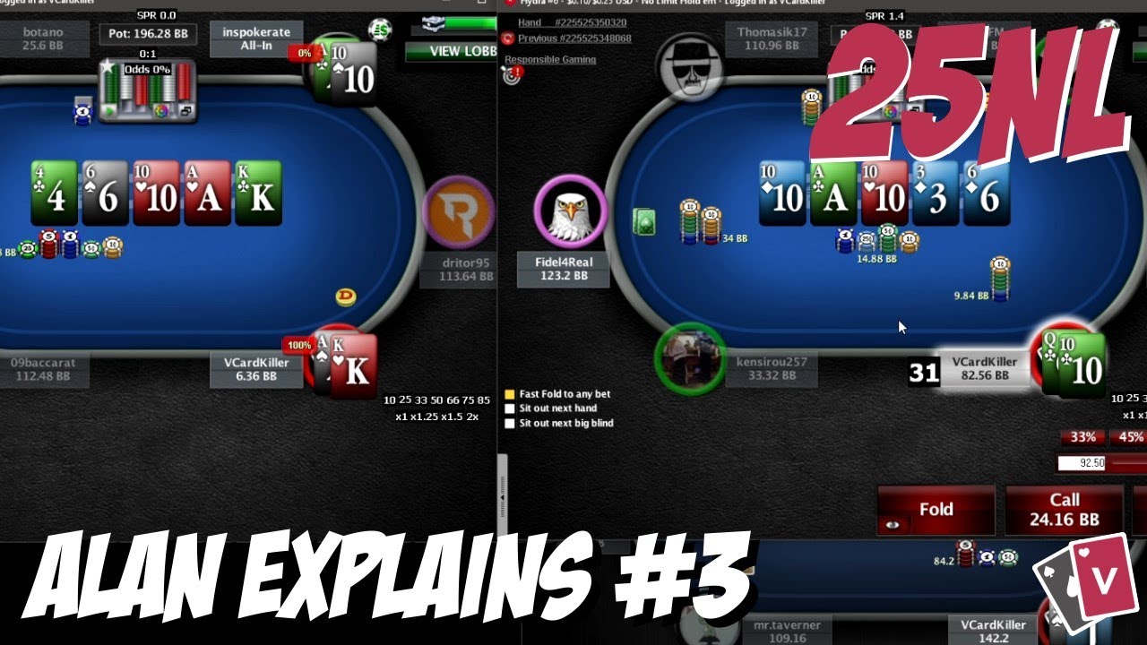 Alan Explains #3:  25NL Pokerstars Zoom Play & Explain