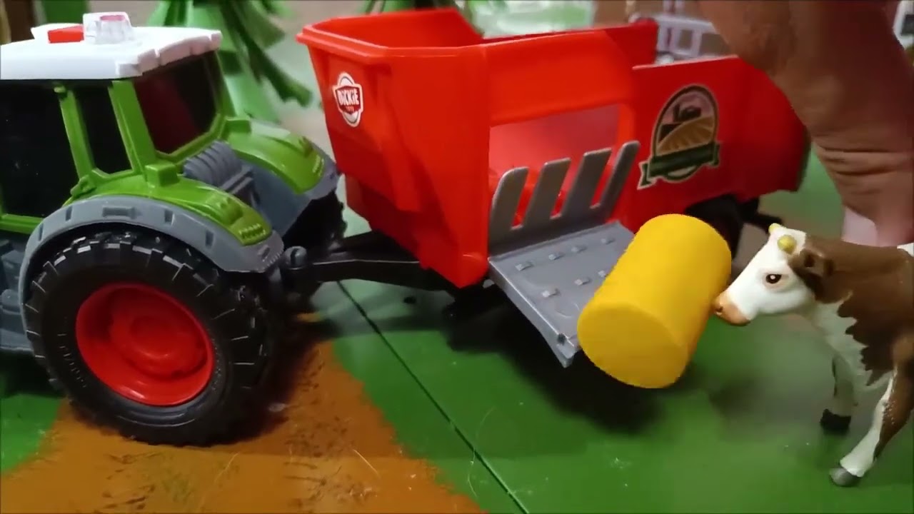 Трактор Dickie Toys Fendt с прицепом и SIKU 1951 Massey Ferguson MF 8690 с пресс-подборщиком