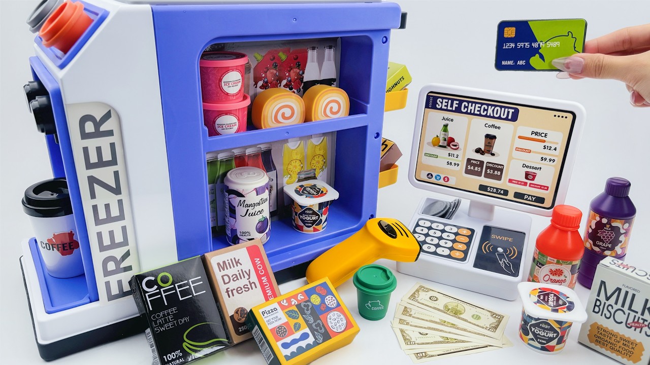 toy asmr | Satisfying Unboxing SuperMarket Cash Register Playset🧁🛒 슈퍼마켓 계산대 언박싱 ASMR Review Toys