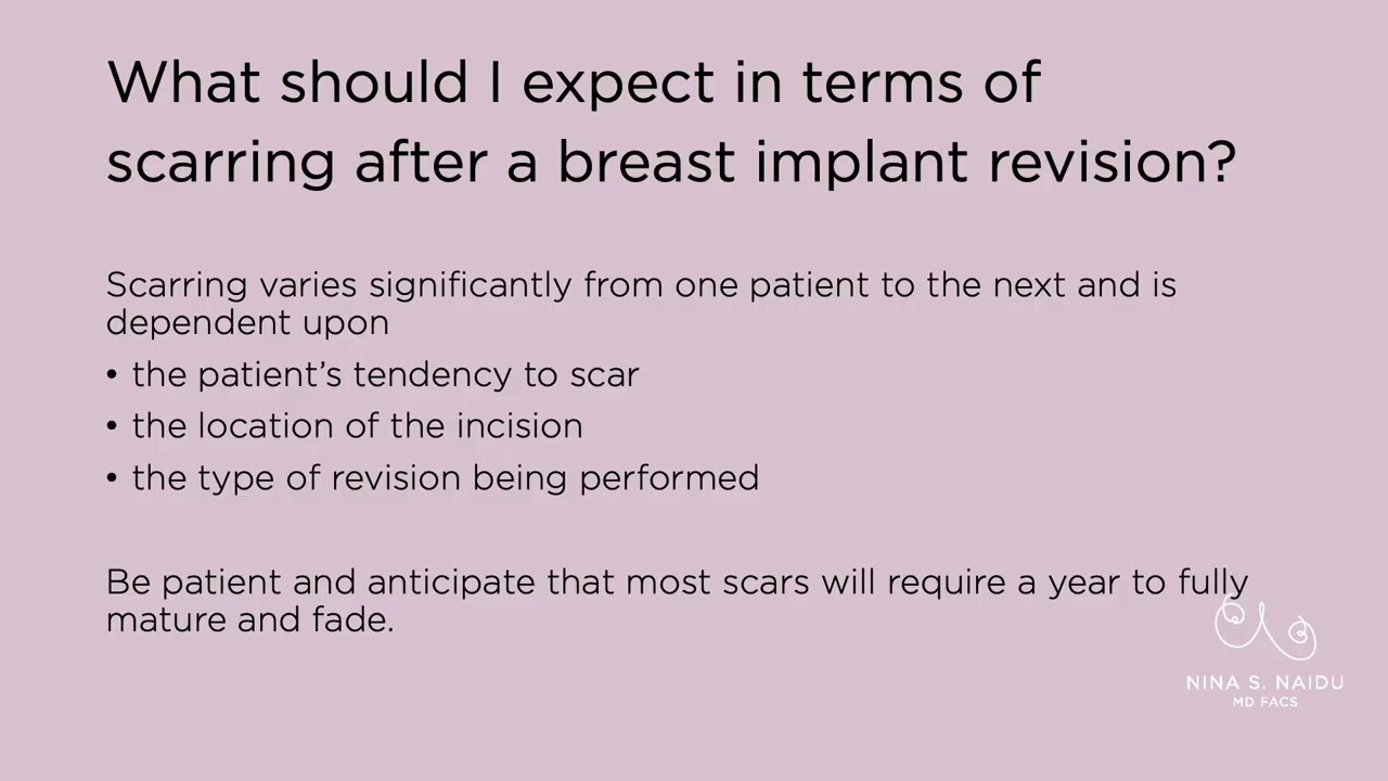 What should I expect in terms of scarring after a breast implant revision? | Breast Revision FAQ