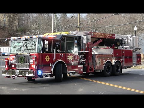 Mount Kisco FD Engine 104, Rescue 31, & *NEW* Tower Ladder 14 Responding