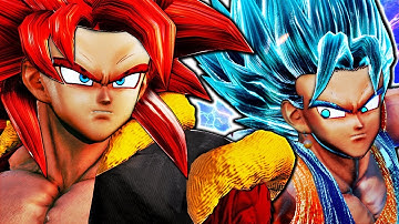 NEW SSJ4 GOGETA IN JUMP FORCE! Super Saiyan 4 Gogeta Vs SSGSS Vegito Blue Gameplay Mod