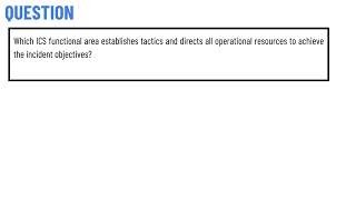 Which ICS functional area establishes tactics and directs all operational resources to