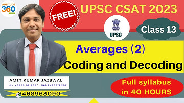 UPSC CSAT 2023 CRASH COURSE - CLASS 13 #csat2023 #csat #upsccsat