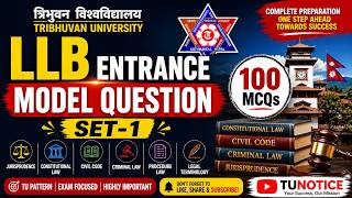 LLB Entrance Model Questions SET-1 | Tribhuvan University | 100 MCQs with Answers | TU LLB तैयारी