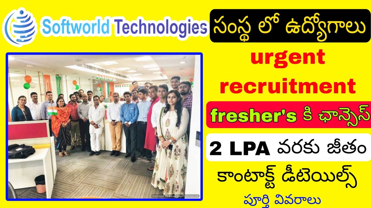 softworld technologies company urgent recruitment for freshers
