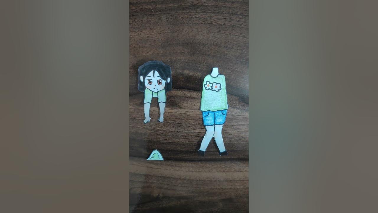 Turning myself into a hanging paper doll #art #sketch #diy #shorts