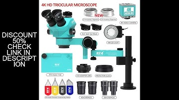RF4 Trinocular Stereo Microscope Set 360 ° Rotation Articulating Arm Stands Phone Soldering PCB Repa