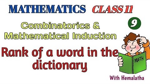 Combinatorics and Mathematical Induction L9 [Tamil] | Rank of a word in the dictionary | Class 11