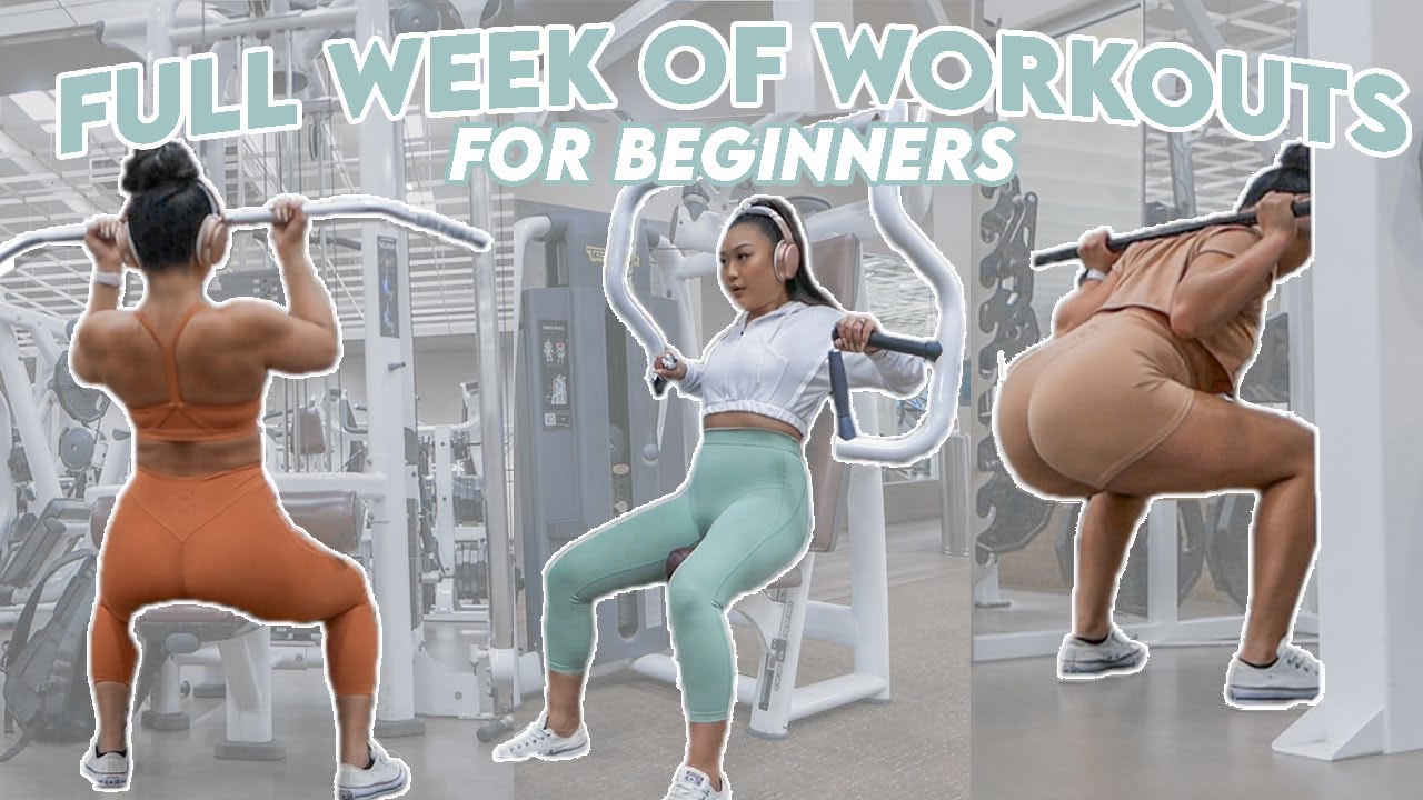 ⁣FULL WEEK OF WORKOUTS FOR BEGINNERS AT THE GYM