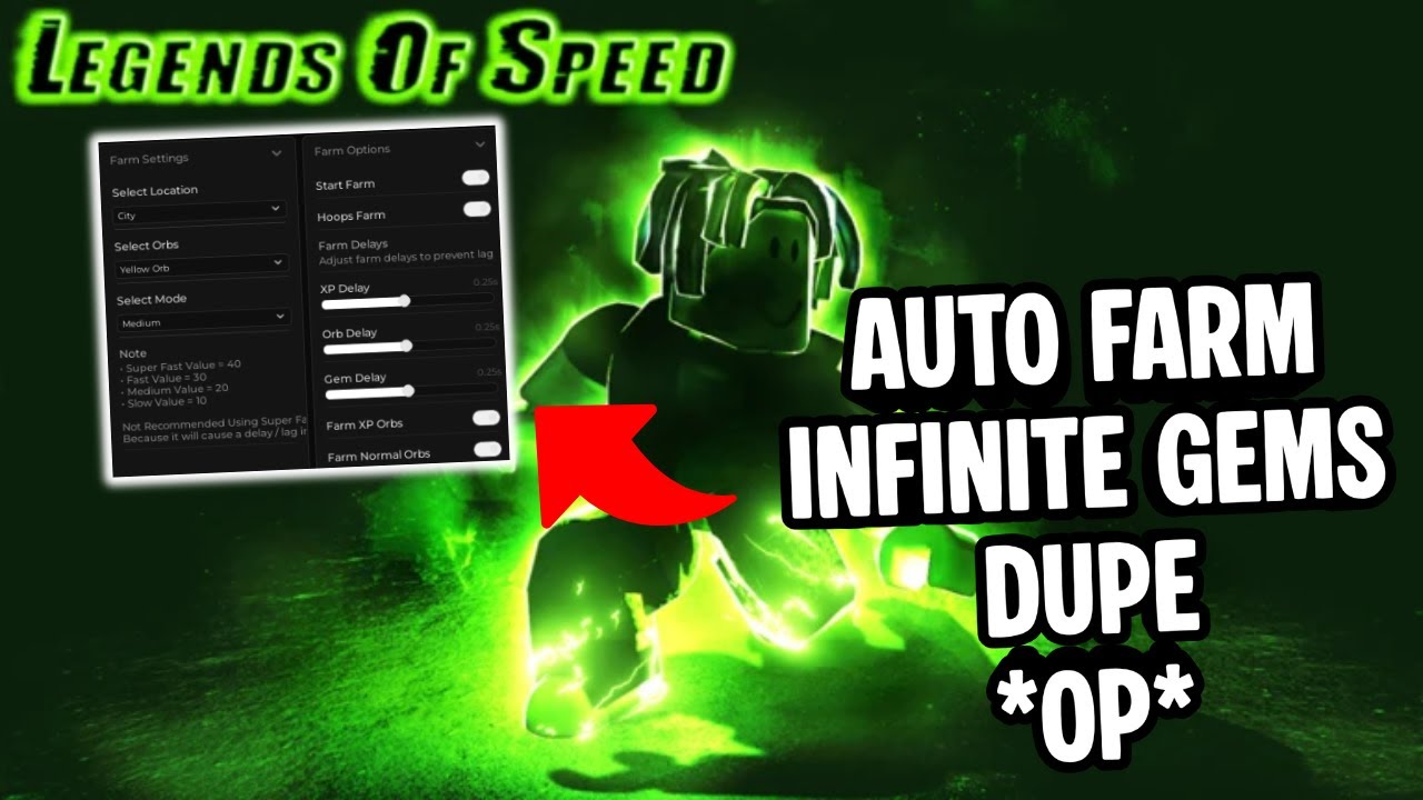 Legends Of Speed Script *NO KEY* | Auto Farm, Infinite Gems, Dupe, Auto Pet & More | Mobile & PC