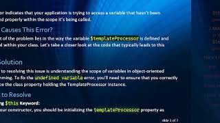 How To Fix The Undefined Variable Error In Phpword Templateprocessor Code