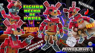 Como hacer a Foxy en figura de papel Minecraft Articulado Five Nights at Freddy's Papercraft Muñeco