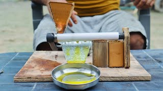 How to make mini mustard oil mill from cardboard at your home