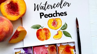 6 minute watercolor peach tutorial