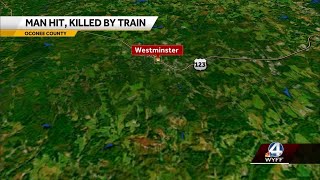 Upstate man struck and killed by train in Oconee County, coroner says