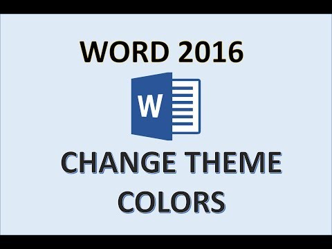 Video: Hur ändrar jag temafärgen i Word 2016?