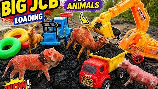 “Big Toy JCB Loading Sand with Animals | Kids Toy Truck Video”