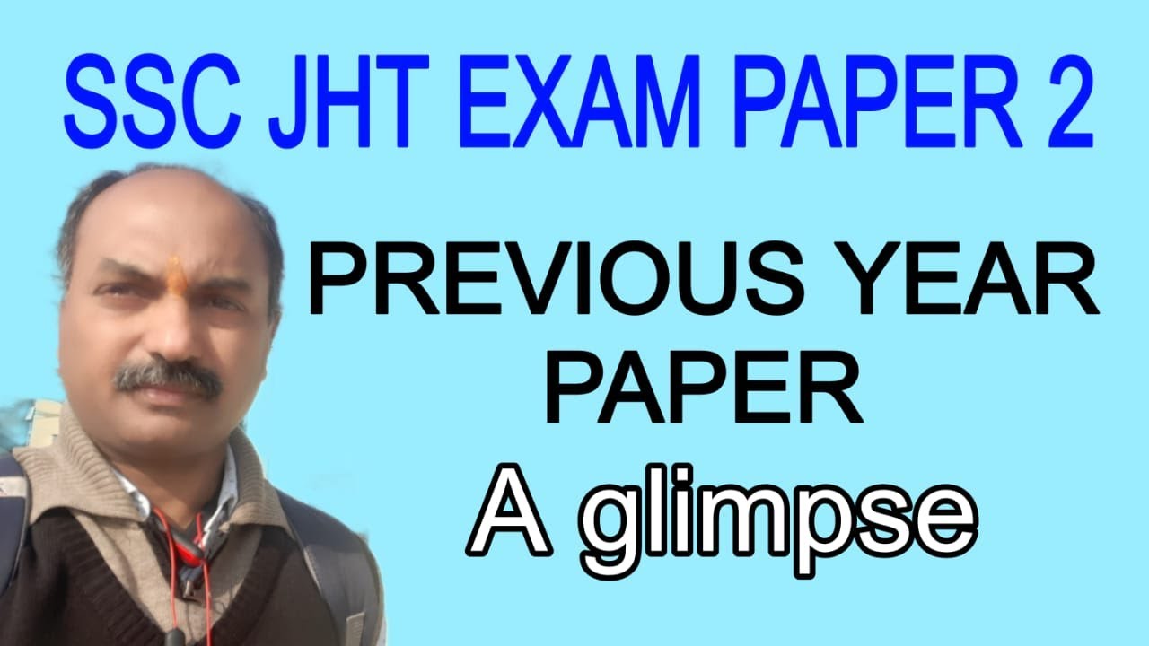 Previous Year Paper 2 SSC JHT Exam 2017