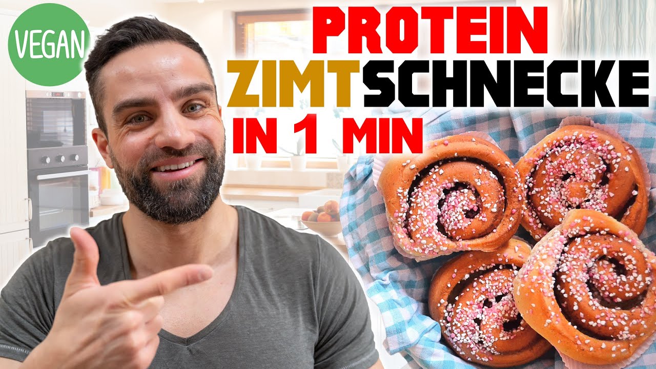1 Minute Protein Zimtschnecke | Vegan & Top Nährwerte (30g Protein)