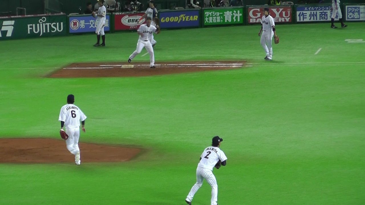 侍ジャパン 内野シートノック 2014.11