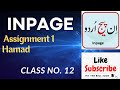 InPage Assignment 1 Hamad Full Typing Practice | Class 12 | Skill Everything