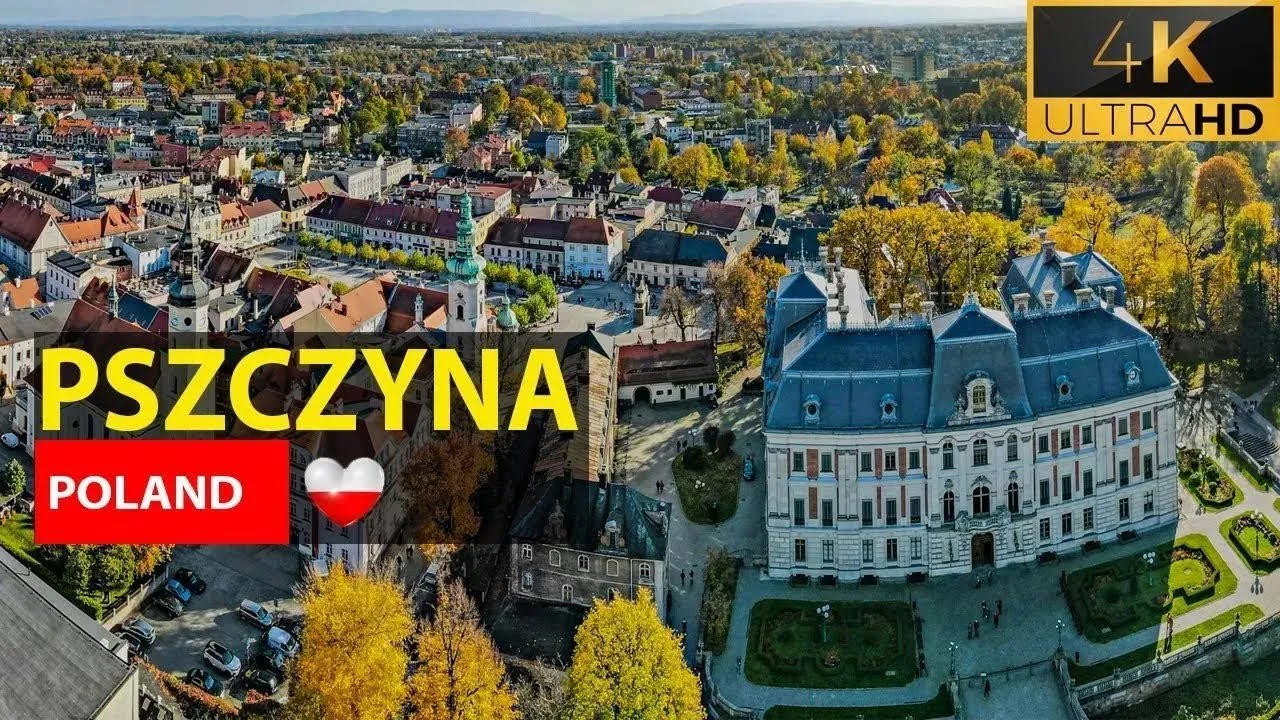 🇵🇱 Pszczyna z drona Zamek w Pszczynie Polska z drona w 4K