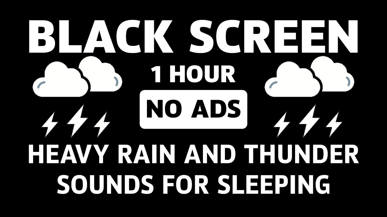 Unwind to the Sounds of a Midnight Thunderstorm | Heavy Rain for Deep Sleep | Black Screen