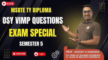 OSY VERY IMP QUESTIONS Special Lecture | OSY | TY DIPLOMA | K - Scheme 💻🚀