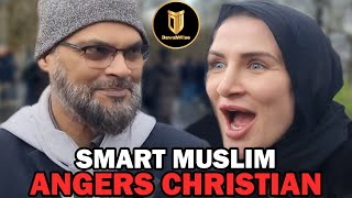 Christian Woman Loses Herself When She Is Challenged By Muslim | Hashim | Speakers Corner