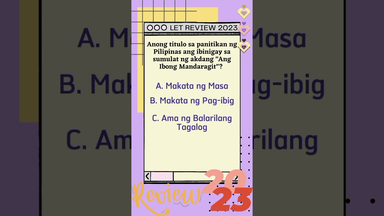 LET review New Curriculum 2023 (Filipino Major)