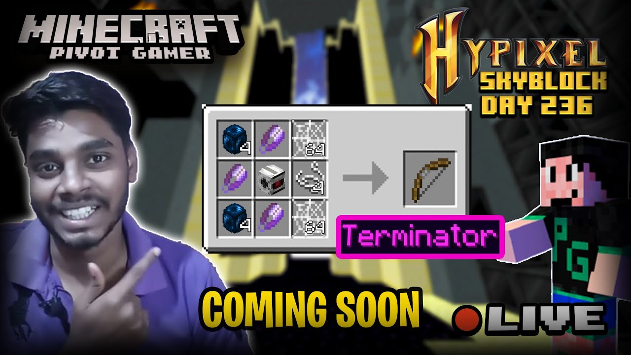 Terminator Recipe 🔴Spending 600M+ coins Terminator Recipe | Minecraft Hypixel Skyblock ...