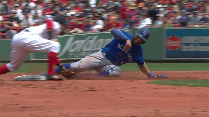 TOR@BOS: Pillar beats the throw to steal second base