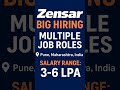 💼 Zensar BIG Hiring 2025 | Multiple Job Roles | 3–6 LPA 💻🔥 #job #trending