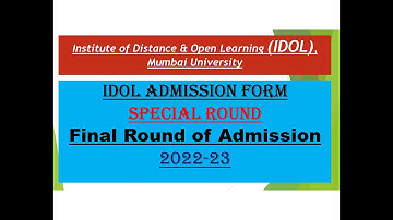 IDOL | Admission | Last Round | Final Round | July Session | Mumbai University