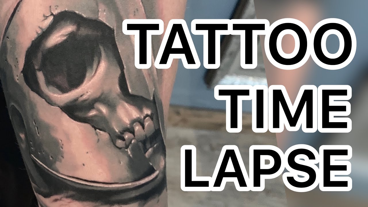 TATTOO TIME LAPSE - black and grey - YouTube