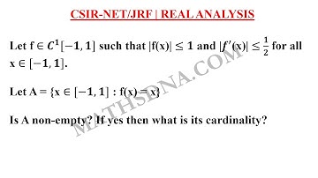 CSIR-NET/JRF | REAL ANALYSIS | CARDINALITY OF SET AND FUNCTIONS.