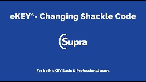 Supra - Changing Shackle Code