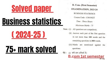 B.com 1st year semester 1 business statistics paper solution|| solved paper