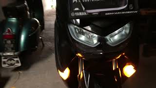 Alis Nmax Jadi Keren... Custom Lampu Alis Warna Putih Dan Devil Eye Warna Biru