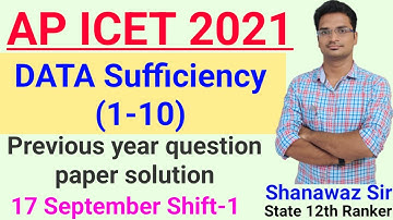 AP ICET 2021 Data Sufficiency Previous year paper solutions | Data Sufficiency | Shift-1| ssc telugu