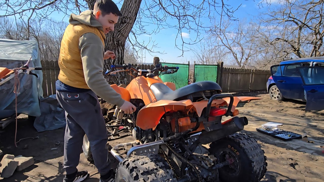 Am pus vitezometru + bujii la atv . Am iesit la o tură mică