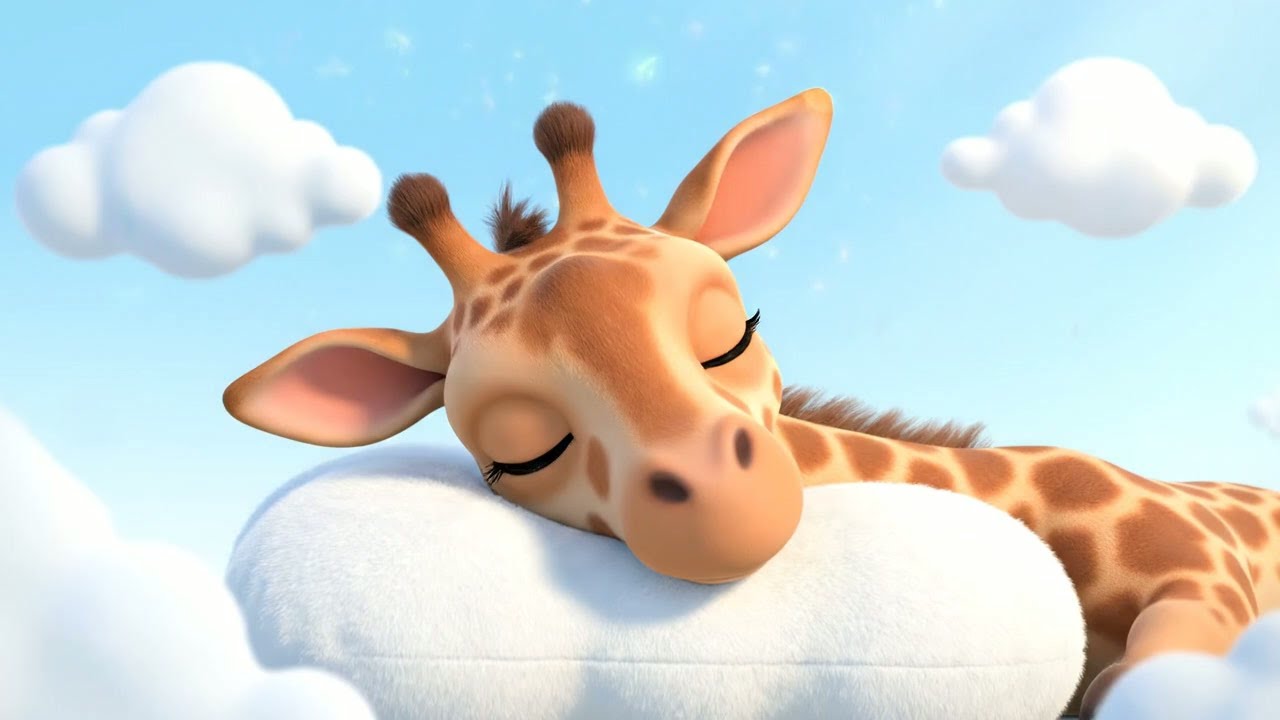The Sleepy Baby Giraffe Leaned on the Cloud 🦒☁️ | Funny Toddler Song | Kids Rhymes